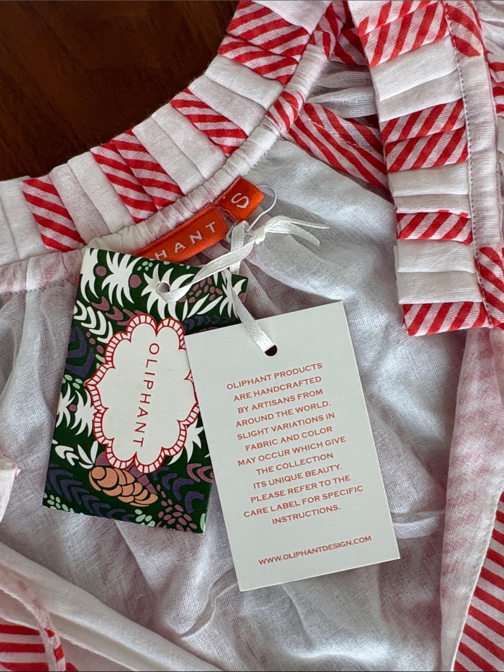 NEW Tuckernuck Oliphant Whistler Coral Striped Balloon Sleeve Dress Size Small - Picture 8 of 8